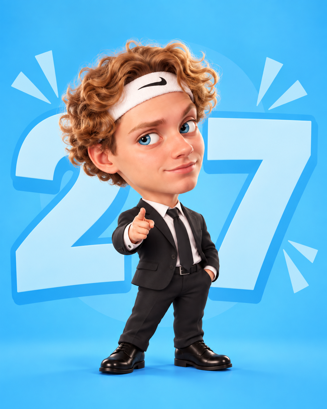 Именинник на фоне числа 27